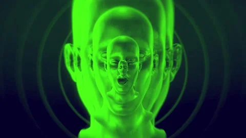 Multiple Personalities Green on Black Stock Footage 263819594