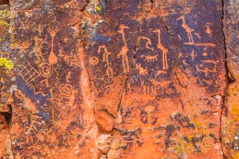 Multiple Petroglyphs on a Rock Stock Photos