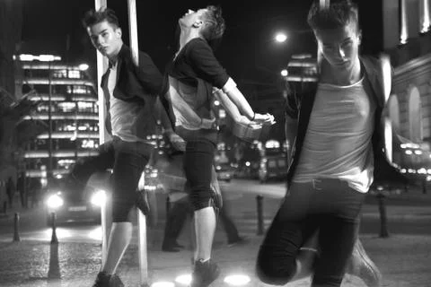 Multiple picture of young handsome guy Stock-Fotos