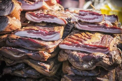 Multiple Pieces of Bacon Stock Photos