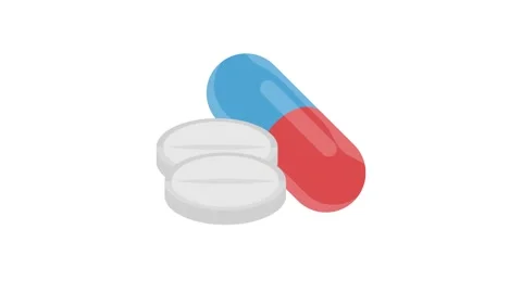 Multiple pills of different sizes and colors displayed on a white backgroun.. Stock Footage 332535126