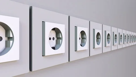 Multiple power outlets. Loopable animation Stock Footage 77426417