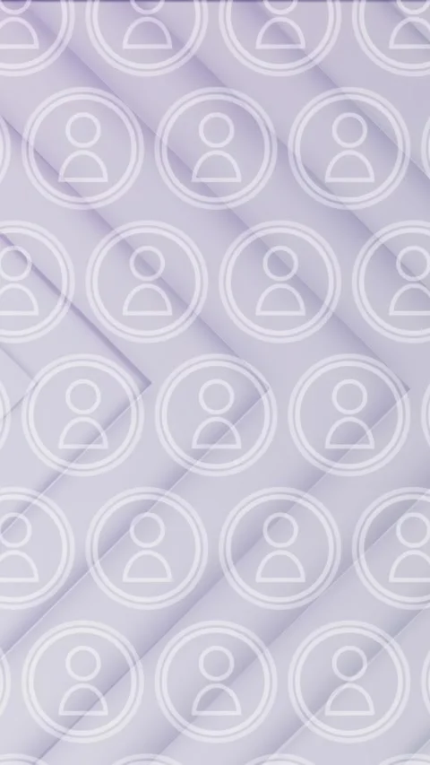 Multiple profile icons against triangles on white background Stock Footage 343713978