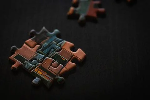 Multiple puzzle pieces Stock Photos