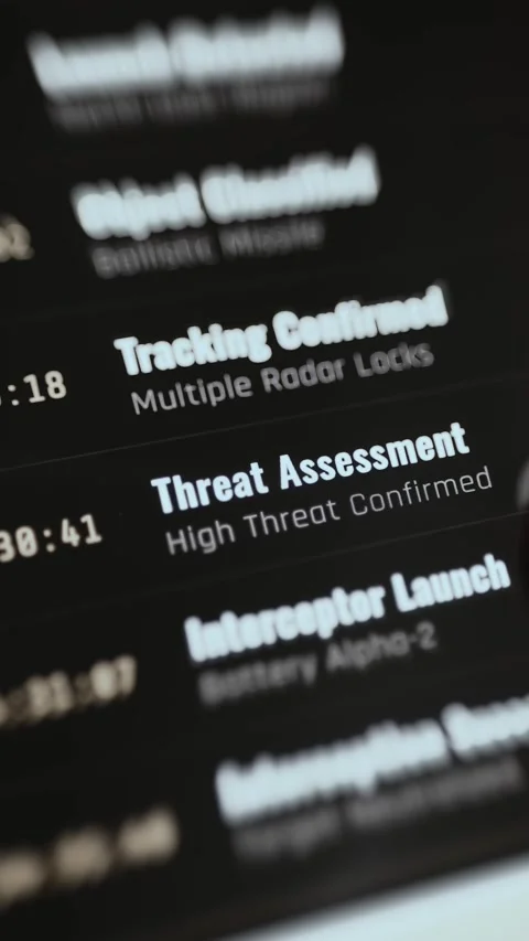 Multiple Radar Locks With Confirmed High Threat Assessment 4K Stock Footage 341325203