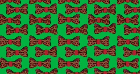 Multiple red bow tie icons in seamless pattern against copy space on transparent Stock Footage 318338359