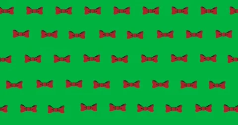 Multiple red bow tie icons in seamless pattern against copy space on transparent Stock Footage 318338386