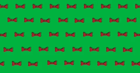 Multiple red bow tie icons in seamless pattern against copy space on transparent Stock Footage 318338389