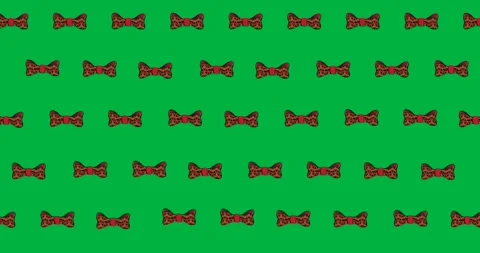 Multiple red bow tie icons in seamless pattern against copy space on transparent Stock Footage 318338397
