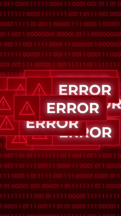 Multiple Red Error Messages Popping Up on Smartphone against Binary Digits Stock Footage 297940410