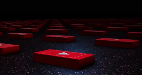 Multiple red social media buttons distributed in rows and columns Vídeo Stock 172575343