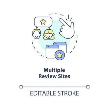 Multiple review sites concept icon Illustrazione stock