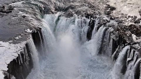 Multiple river cascades plunge powerfull... | Stock Video | Pond5