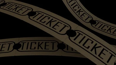 Multiple rolls of vintage paper stubs continuously weave across a background Stock Footage 336934891