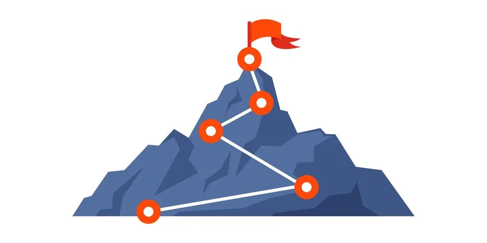 Multiple route options to reach summit success Stock Illustration