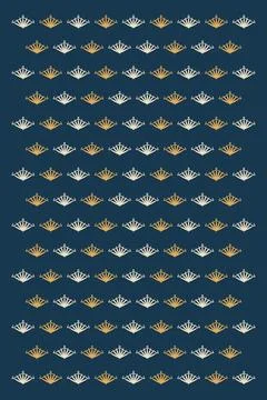 Multiple rows of botanical, geometric, and scalloped ornaments create an or.. Stock Illustration
