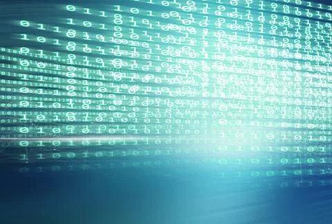 Multiple rows of digital binary codes blue theme background concept series Stock Illustration