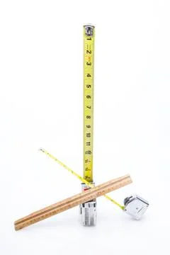 Multiple rulers on white background Stock-Fotos