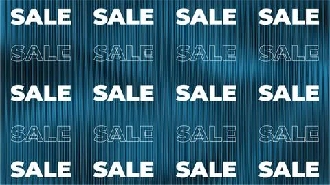 Multiple Sale Labels Repeating on Blue Background for Promotional Use. Illustrazione stock
