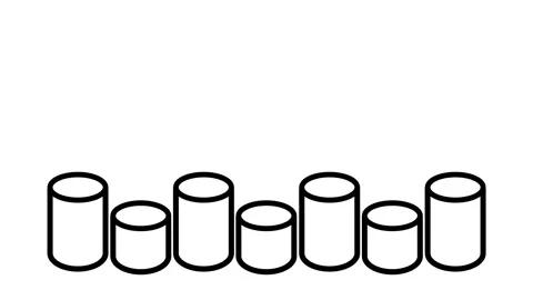 Multiple scattered coin stacks savings wealth animation Stock Footage 341552217