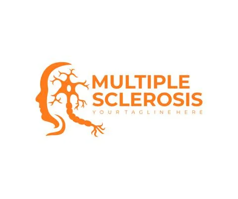 Multiple sclerosis, autoimmune disease and human face, logo design Stock Illustration