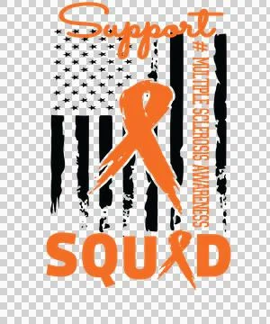 Multiple Sclerosis Awareness ribbon support Variation A Stockillustratie