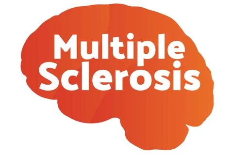 Multiple Sclerosis concept art. Human brain silhouette. Template for background Stock Illustration