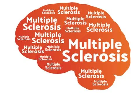 Multiple Sclerosis concept art. Human brain silhouette. Template for background Stock Illustration