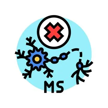 Multiple sclerosis disease color icon vector illustration Stock Illustration