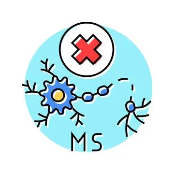 Multiple sclerosis disease color icon vector illustration Stock Illustration