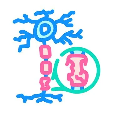 Multiple sclerosis disease color icon vector illustration Stock Illustration