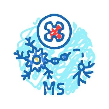 Multiple sclerosis disease icon doodle illustration Stock Illustration