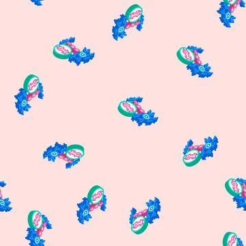 Multiple sclerosis disease isometric icon seamless pattern 库存插图