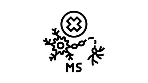 Multiple sclerosis disease line icon animation Stock Footage 326128603