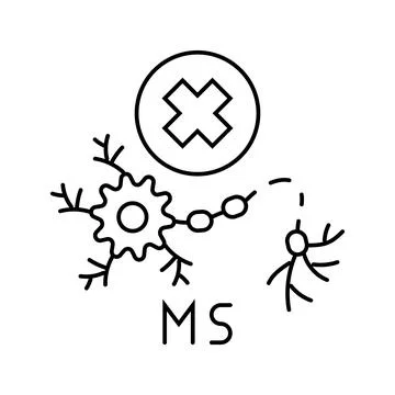 Multiple sclerosis disease line icon vector illustration Stock Illustration