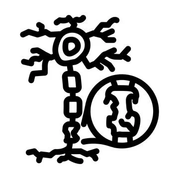 Multiple sclerosis disease line icon vector illustration Stock Illustration