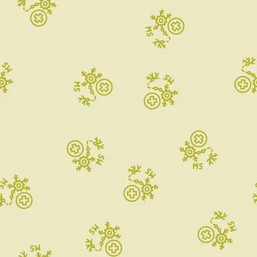 Multiple sclerosis disease line seamless pattern Stock Illustration