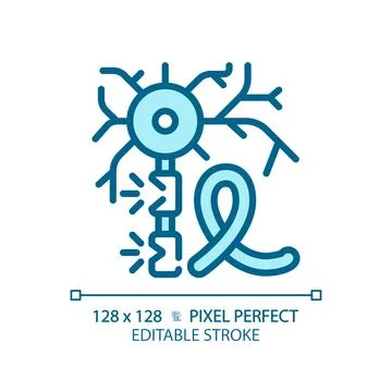 Multiple sclerosis light blue icon 스톡 일러스트