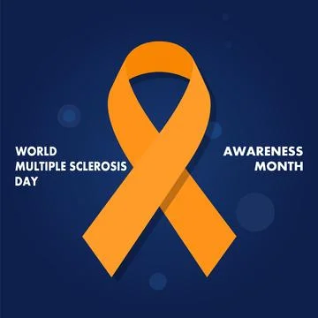 Multiple sclerosis ribbon world day Awareness Month 库存插图