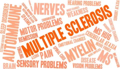 Multiple Sclerosis Word Cloud Stock Illustration