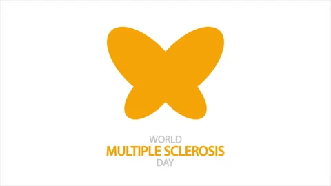 Multiple sclerosis world day butterfly logo Stock Footage 275591878