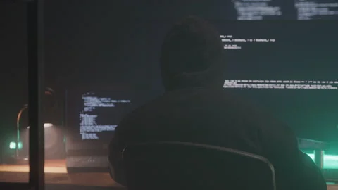 Multiple Screens Processing Code Stock Footage 208787047