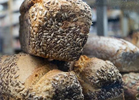 Multiple seed bread loaves. Fotos de archivo