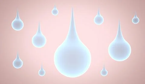 Multiple Serum Drops Floating in Space - 3d illustration Stock Illustration