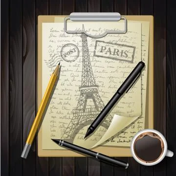 Multiple sheets of white paper Illustrazione stock