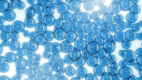 Multiple shiny hydrogen, h2, oxygen, o2, or nitrogen, gas particles Stock Footage 311108723