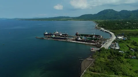 Multiple ships secured at the harbour. Ideal for business concept usage Vídeos de archivo 335301220