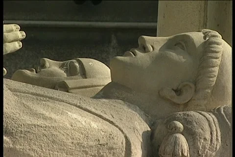 Multiple shot of Statue Graves of Heloise and Abelard located in France, 1997 Stock Footage 170065245