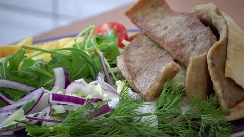 Multiple Shots of British and Turkish Combination Dish. Stock Footage 301643832