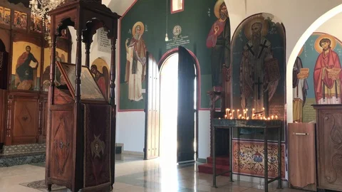 Multiple Shots inside Prophet Elias Chapel in Protaras Stock-Footage 93001943